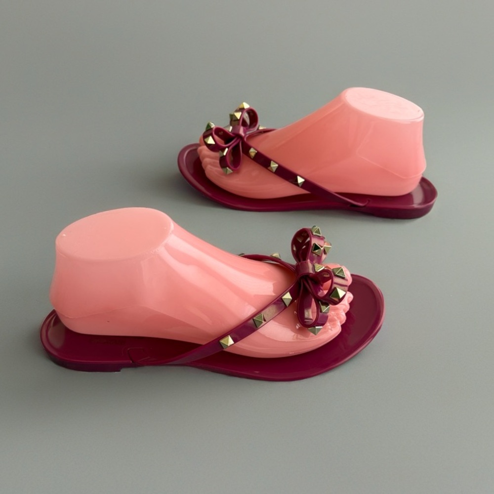 Valentino Rockstud Thongs Sandals Pink - Picture 7 of 14